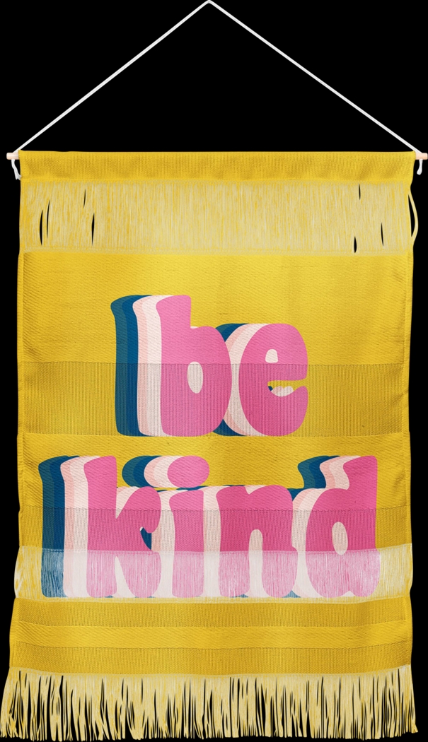 Kids Be Kind Yellow Wall Decor - Thumbnail - Image 1