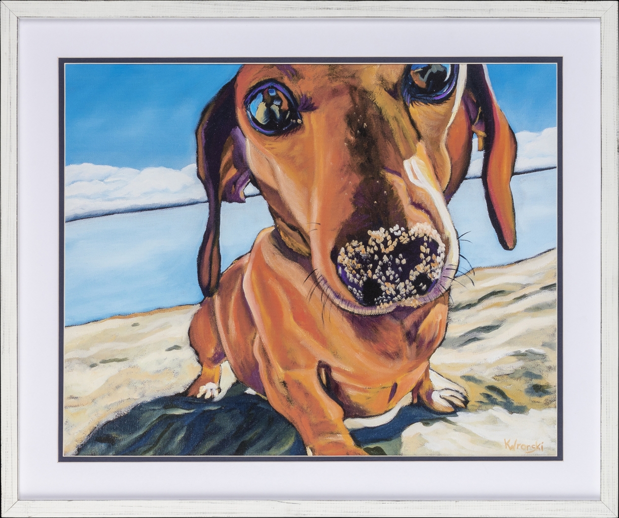 Kids Beach Dog Artwork - Thumbnail - Image 1