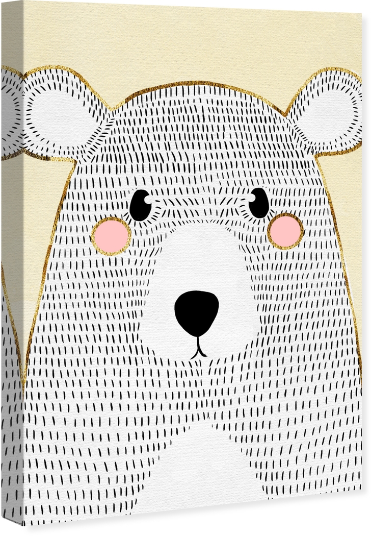 Kids Bear Blushes Yellow Medium Wall Art - Thumbnail - Image 2