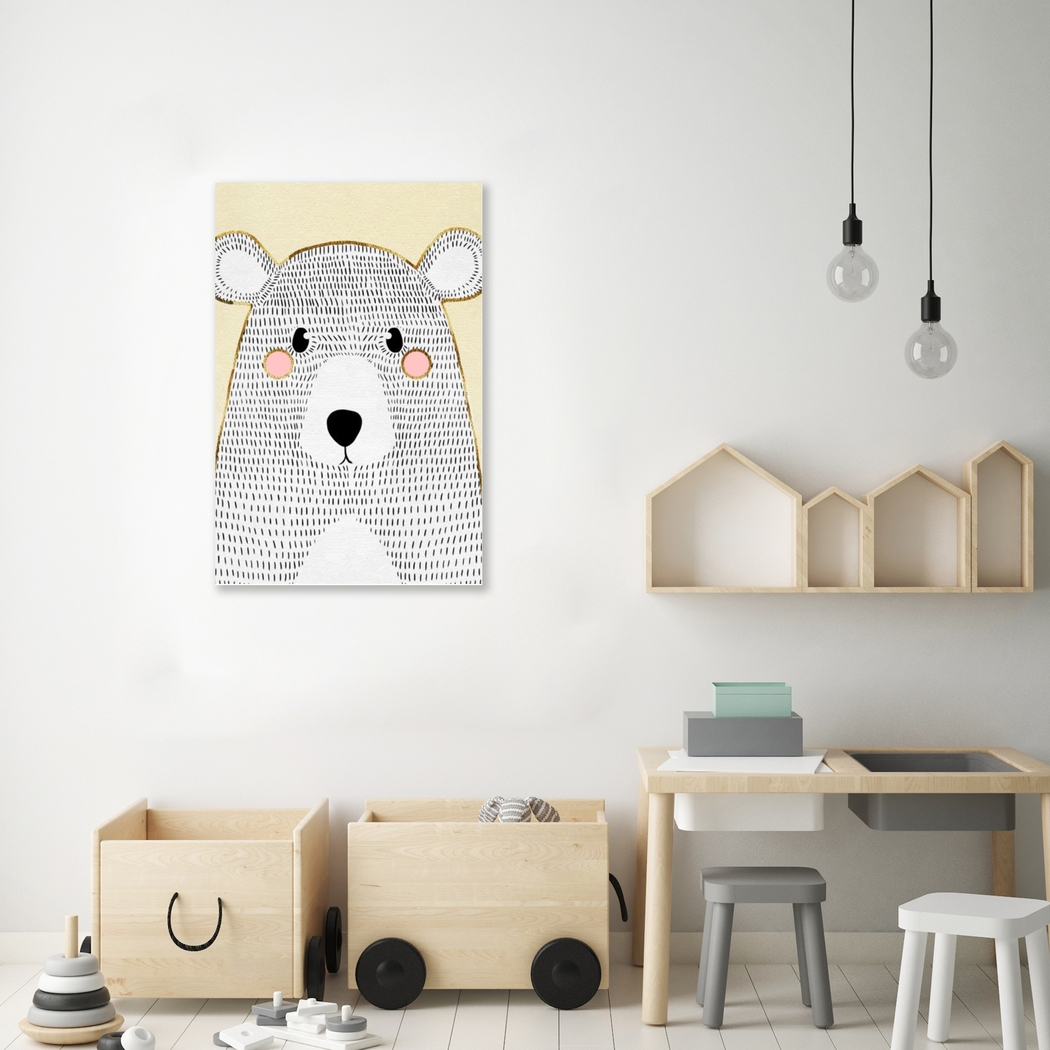 Kids Bear Blushes Yellow Medium Wall Art - Thumbnail - Image 3