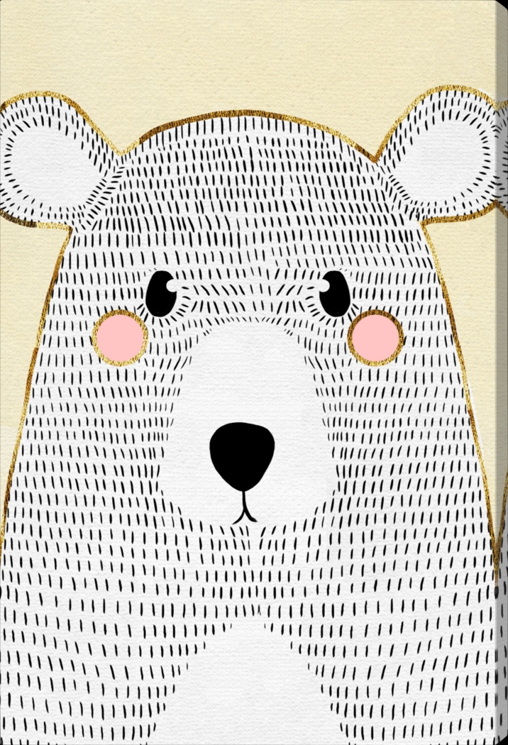 Kids Bear Blushes Yellow Medium Wall Art - Thumbnail - Image 1