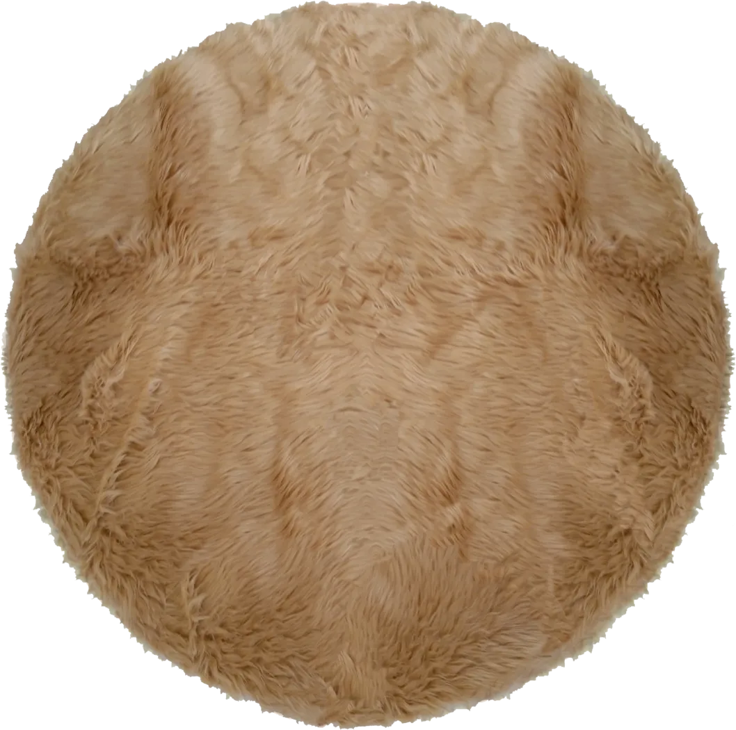 Kids Bear Cub Tan 4' Round Rug - Thumbnail - Image 1