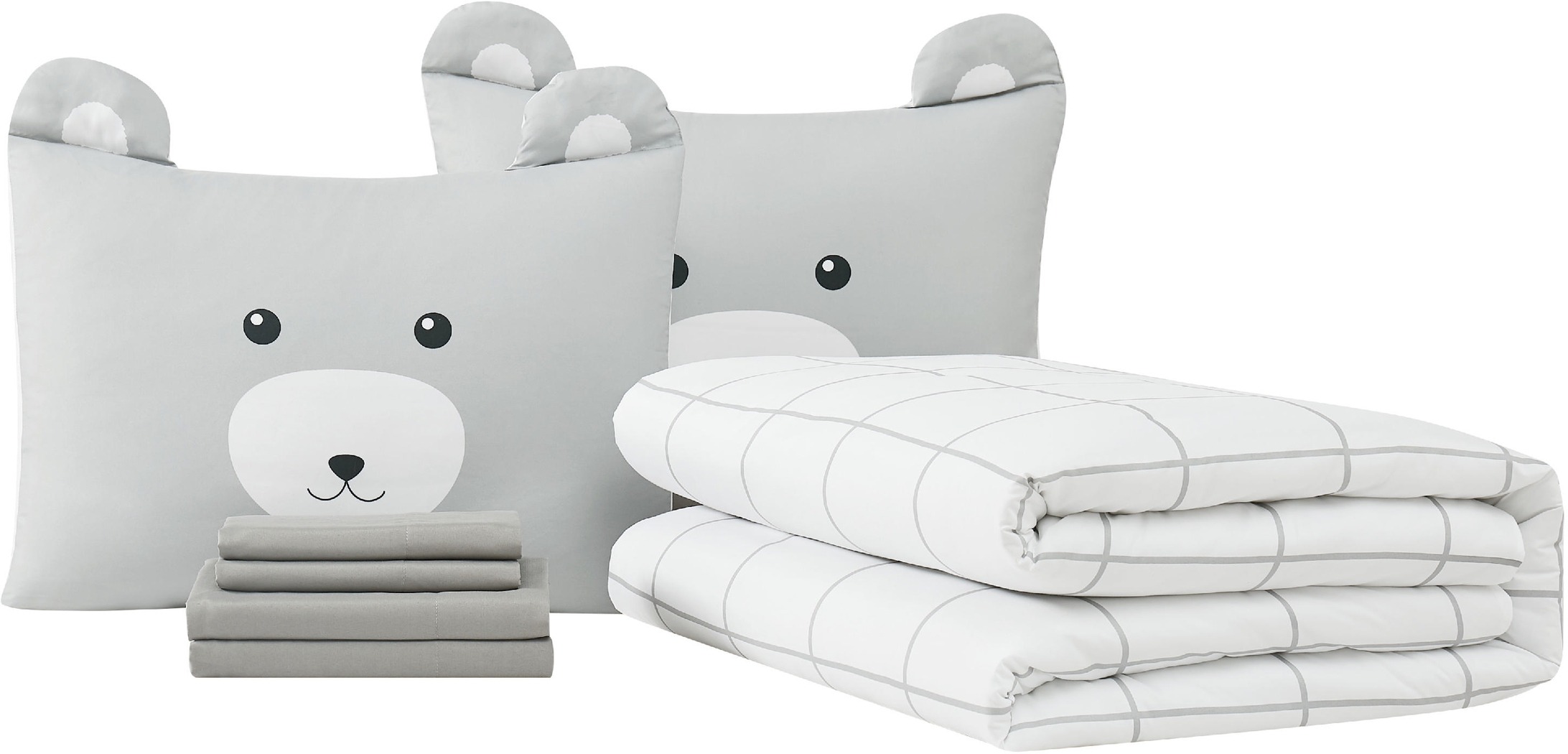 Kids Bear Cuddles Gray 5 Pc Twin Comforter Set - Thumbnail - Image 2