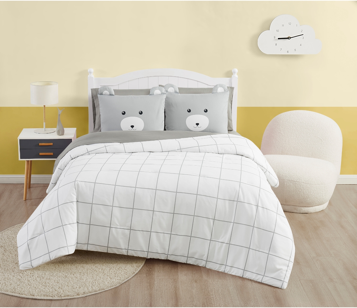 Kids Bear Cuddles Gray 5 Pc Twin Comforter Set - Thumbnail - Image 4