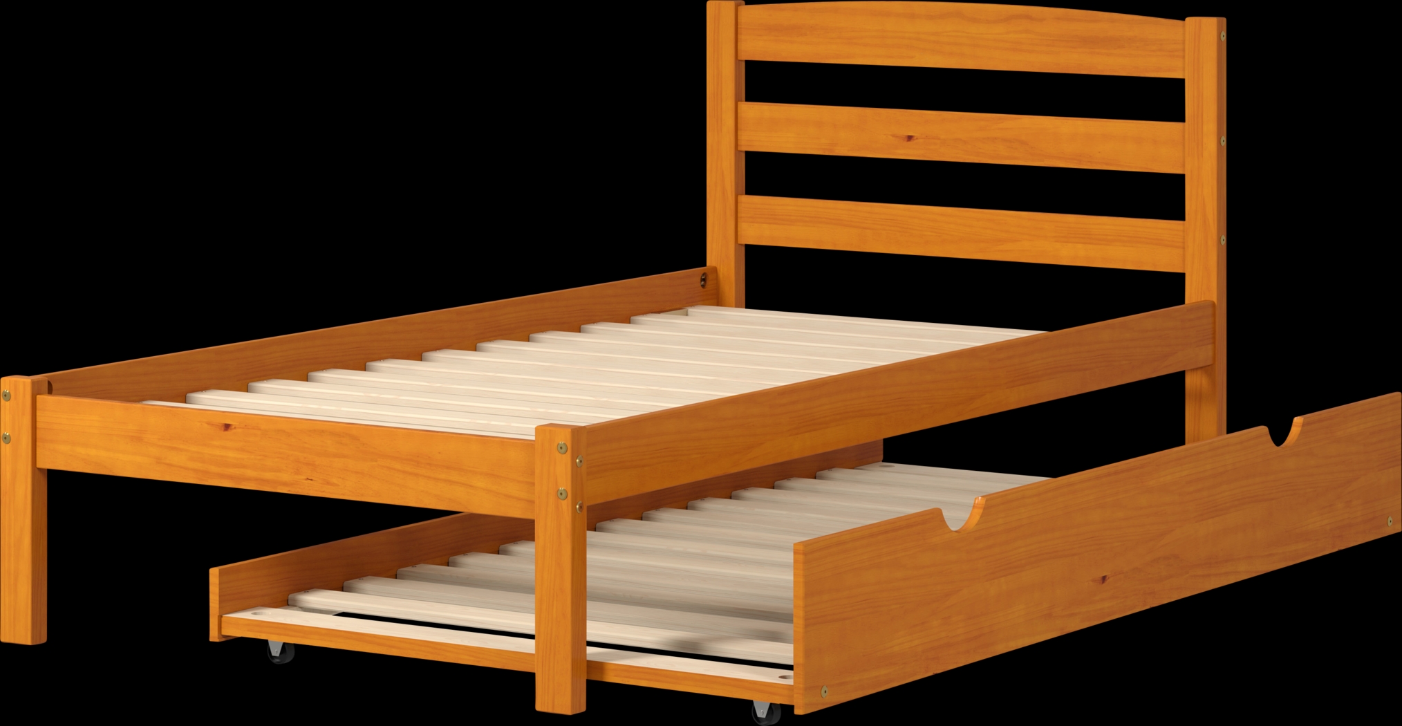 Kids Begole Orange Twin Bed with Trundle - Thumbnail - Image 3