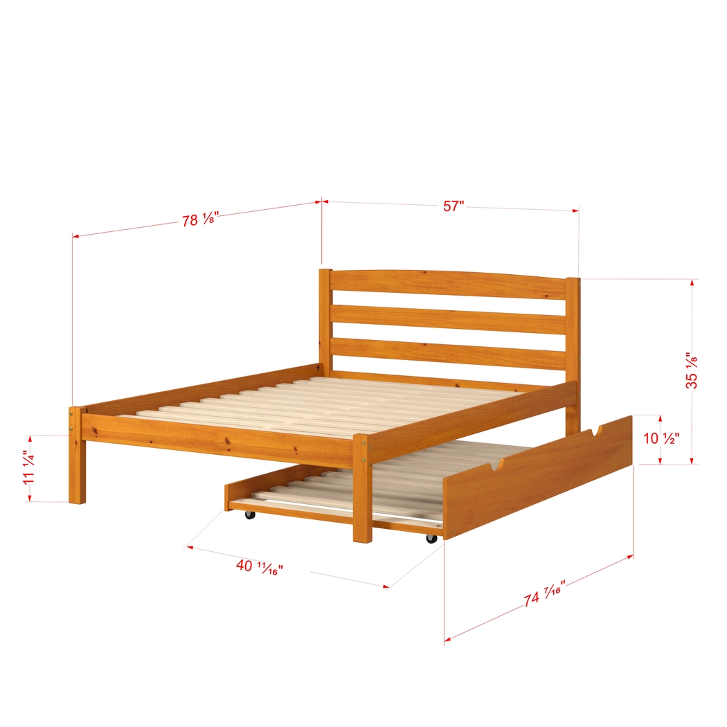 Kids Begole Orange Twin Bed with Trundle - Thumbnail - Image 4