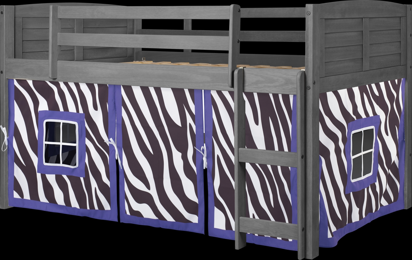 Kids Beland Gray Purple Twin Tent Loft Bed - Thumbnail - Image 3