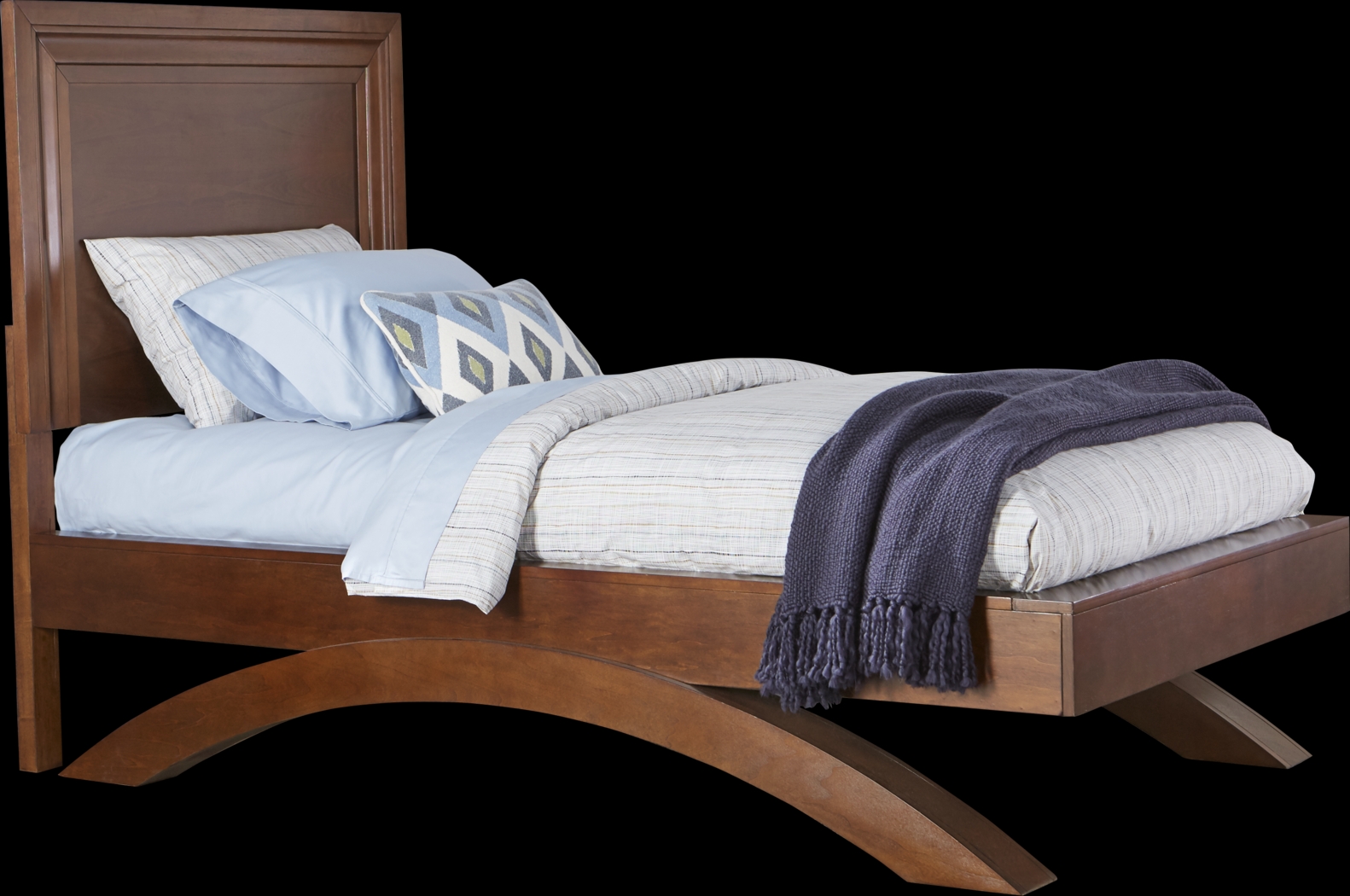 Kids Belcourt Jr. Cherry 3 Pc Twin Panel Bed with Arched Base - Thumbnail - Image 1