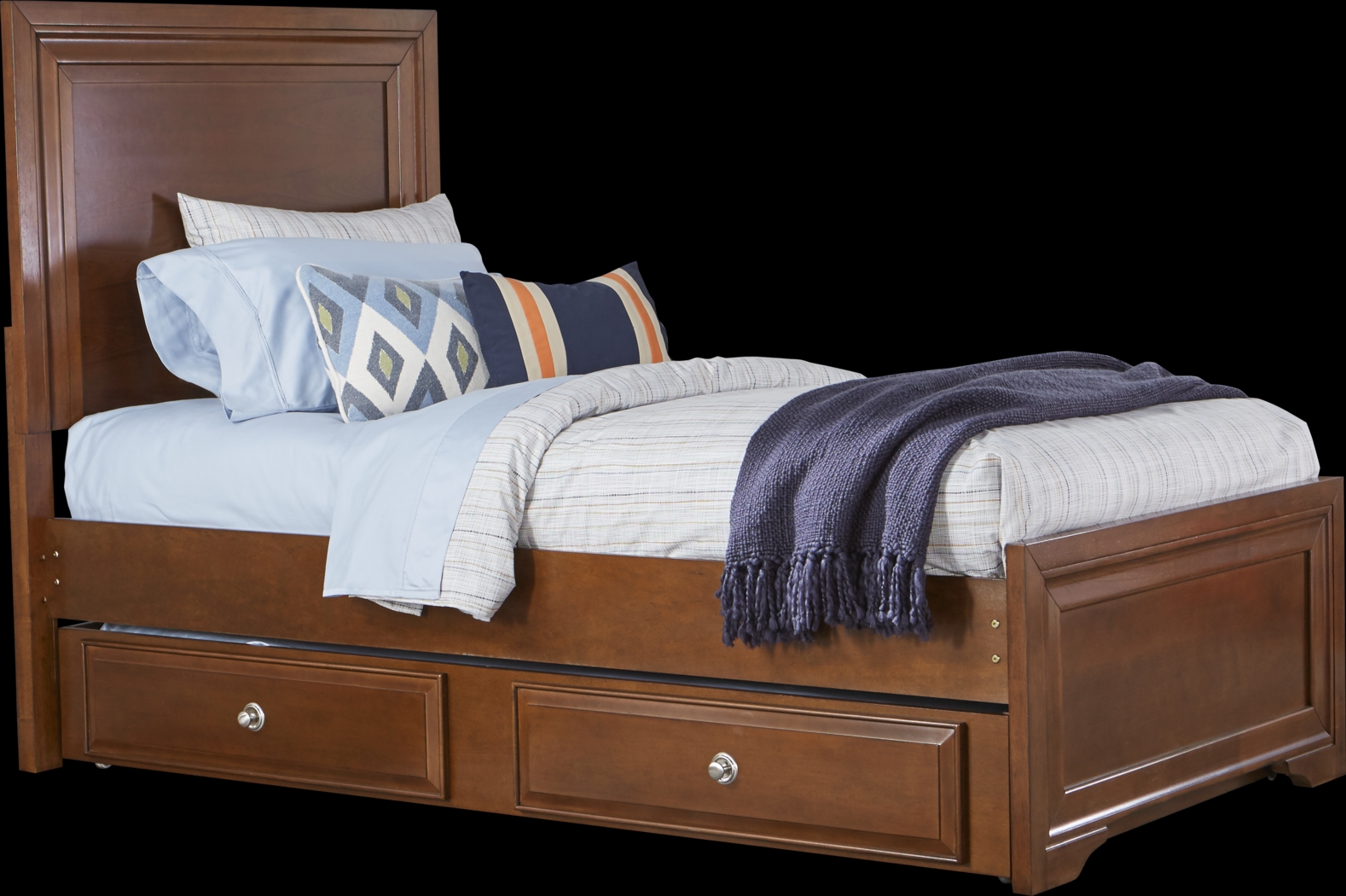 Kids Belcourt Jr. Cherry 4 Pc Full Panel Bed with Trundle - Thumbnail - Image 1