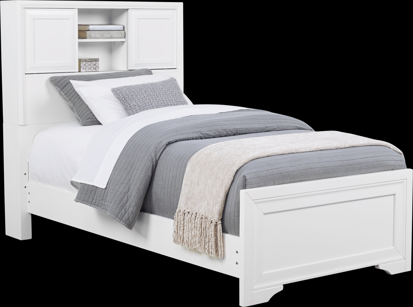 Kids Belcourt Jr. White 4 Pc Twin Bookcase Bed - Thumbnail - Image 1