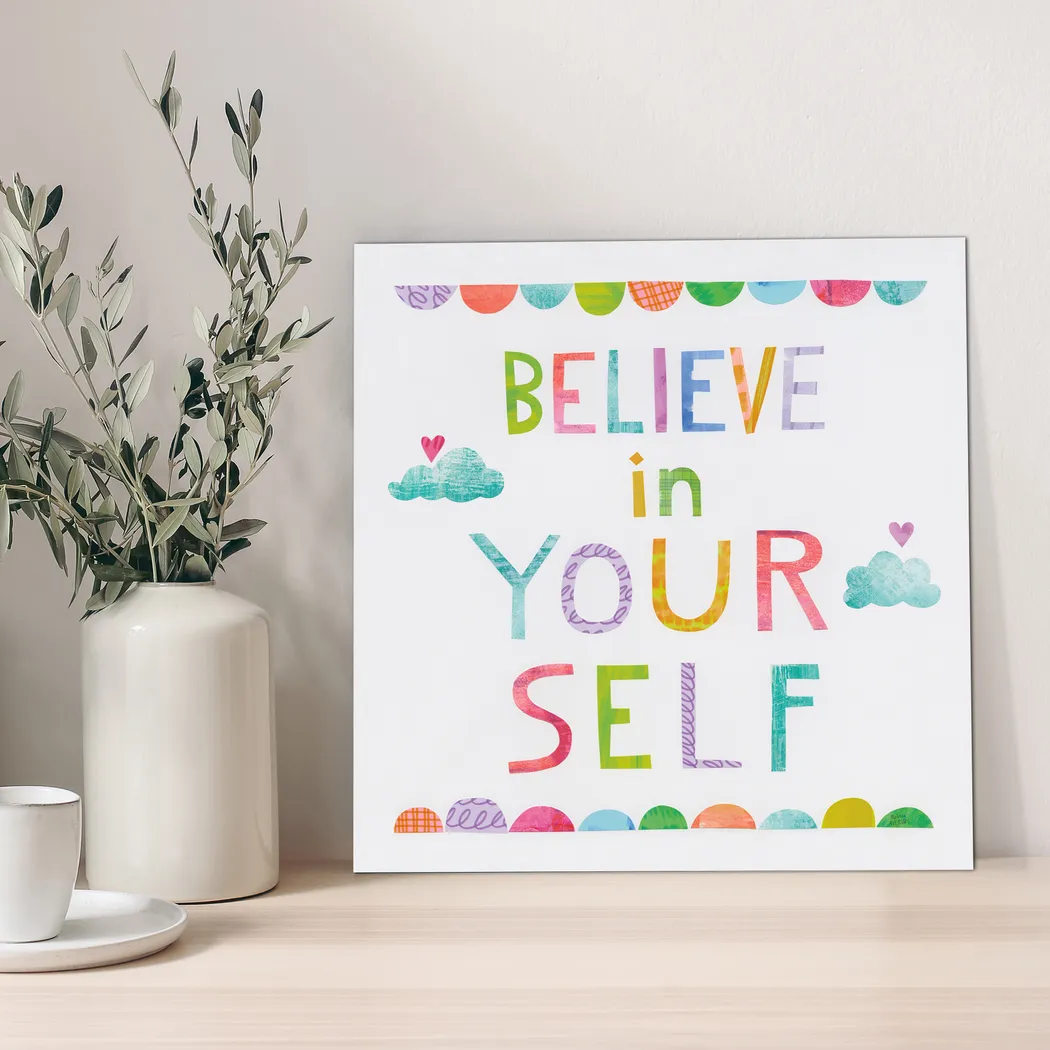 Kids Believe In Yourself White Wall Art - Thumbnail - Image 2