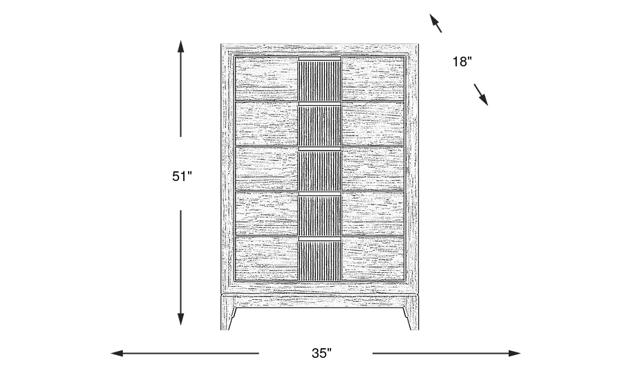 Dimension Image. Please refer to the Dimension Tab on this page for dimension details.