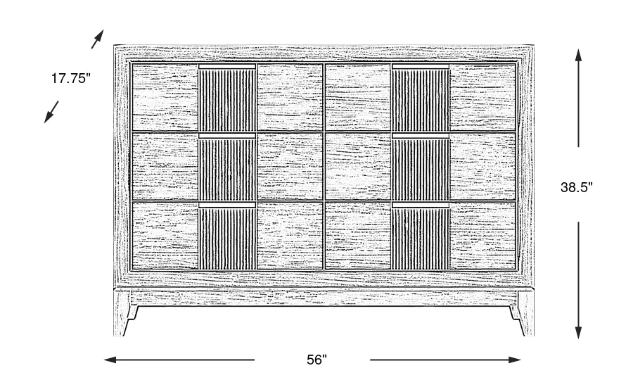 Dimension Image. Please refer to the Dimension Tab on this page for dimension details.