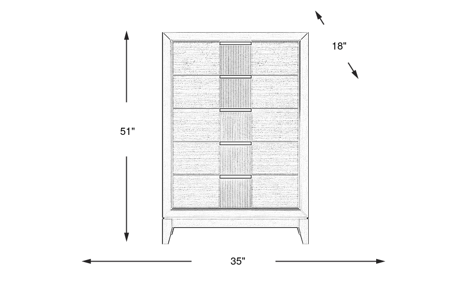 Dimension Image. Please refer to the Dimension Tab on this page for dimension details.