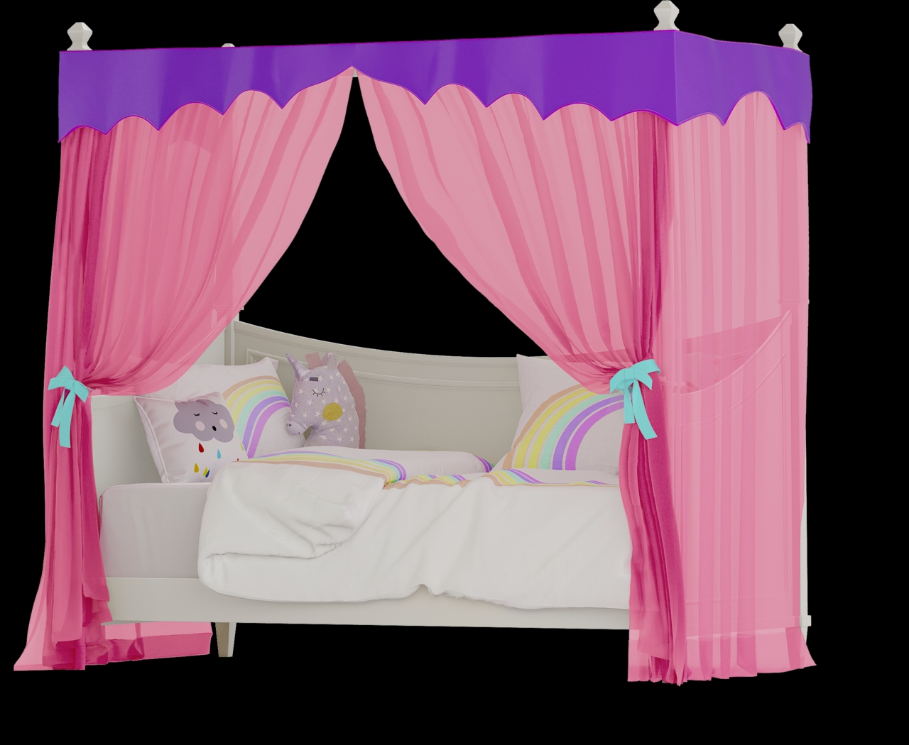 Kids Belle Noir Pink Canopy - Thumbnail - Image 2