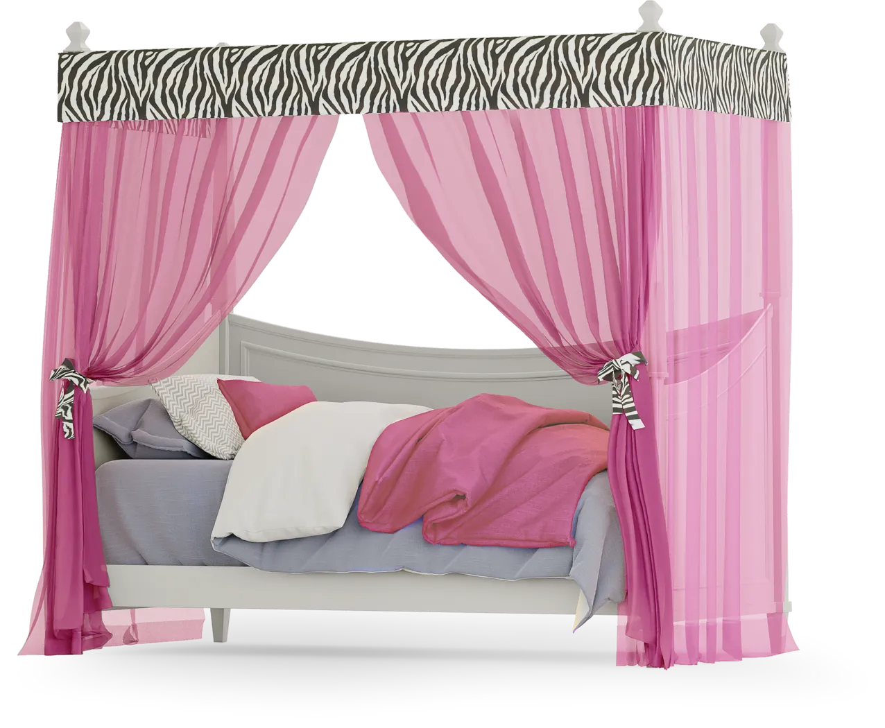 Kids Belle Noir Pink and Zebra Canopy - Thumbnail - Image 2