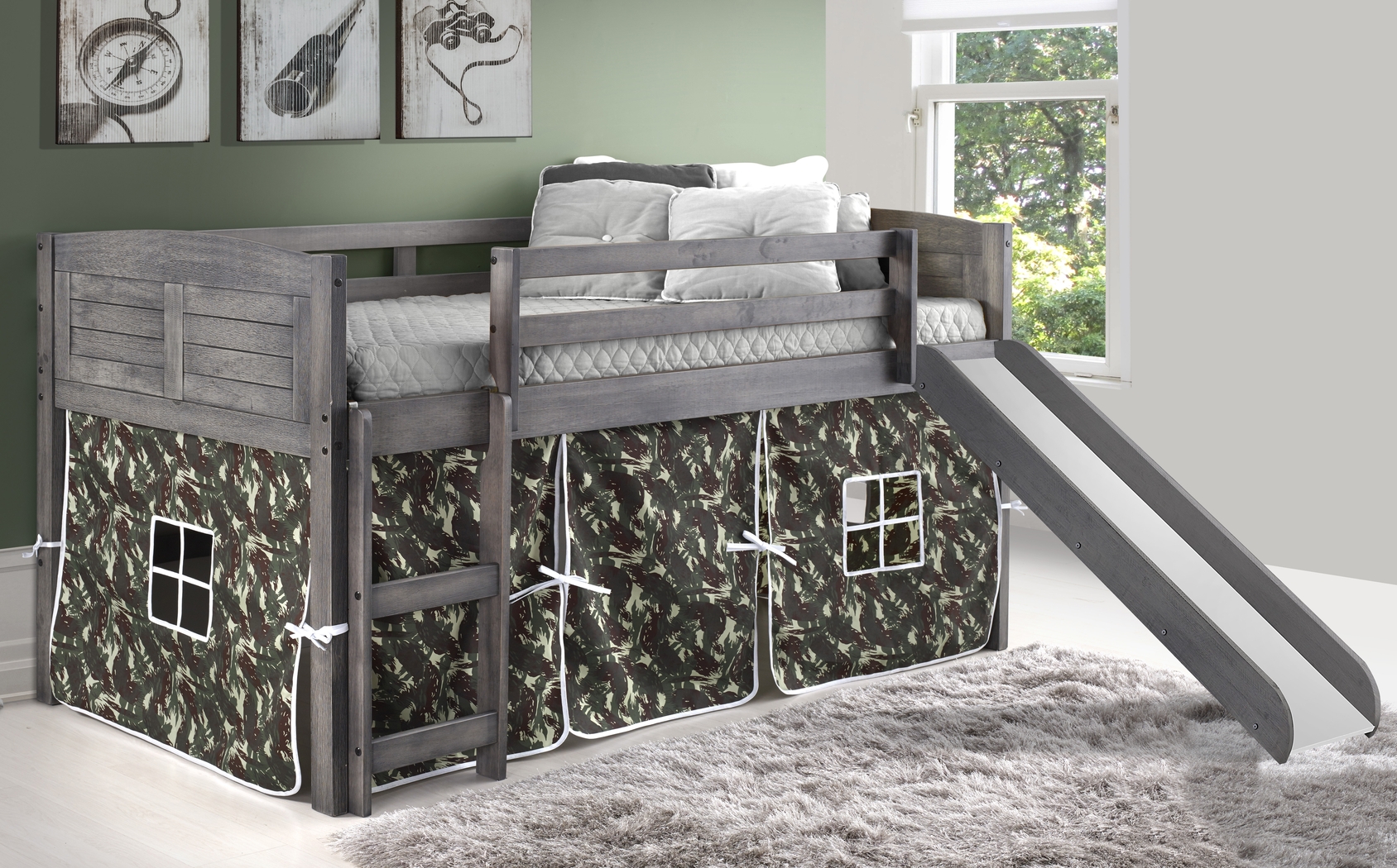 Kids Belleteau Camo Twin Tent Loft Bed - Thumbnail - Image 2