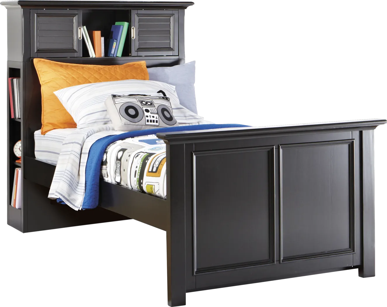 Kids Belmar Black 3 Pc Twin Bookcase Bed - Thumbnail - Image 1