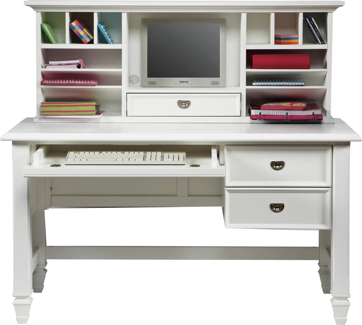Kids Belmar White 2 Pc Desk and Hutch - Thumbnail - Image 1