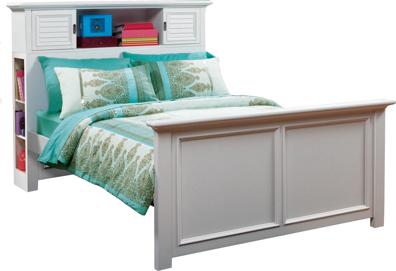 Kids Belmar White 3 Pc Twin Bookcase Bed - Thumbnail - Image 1