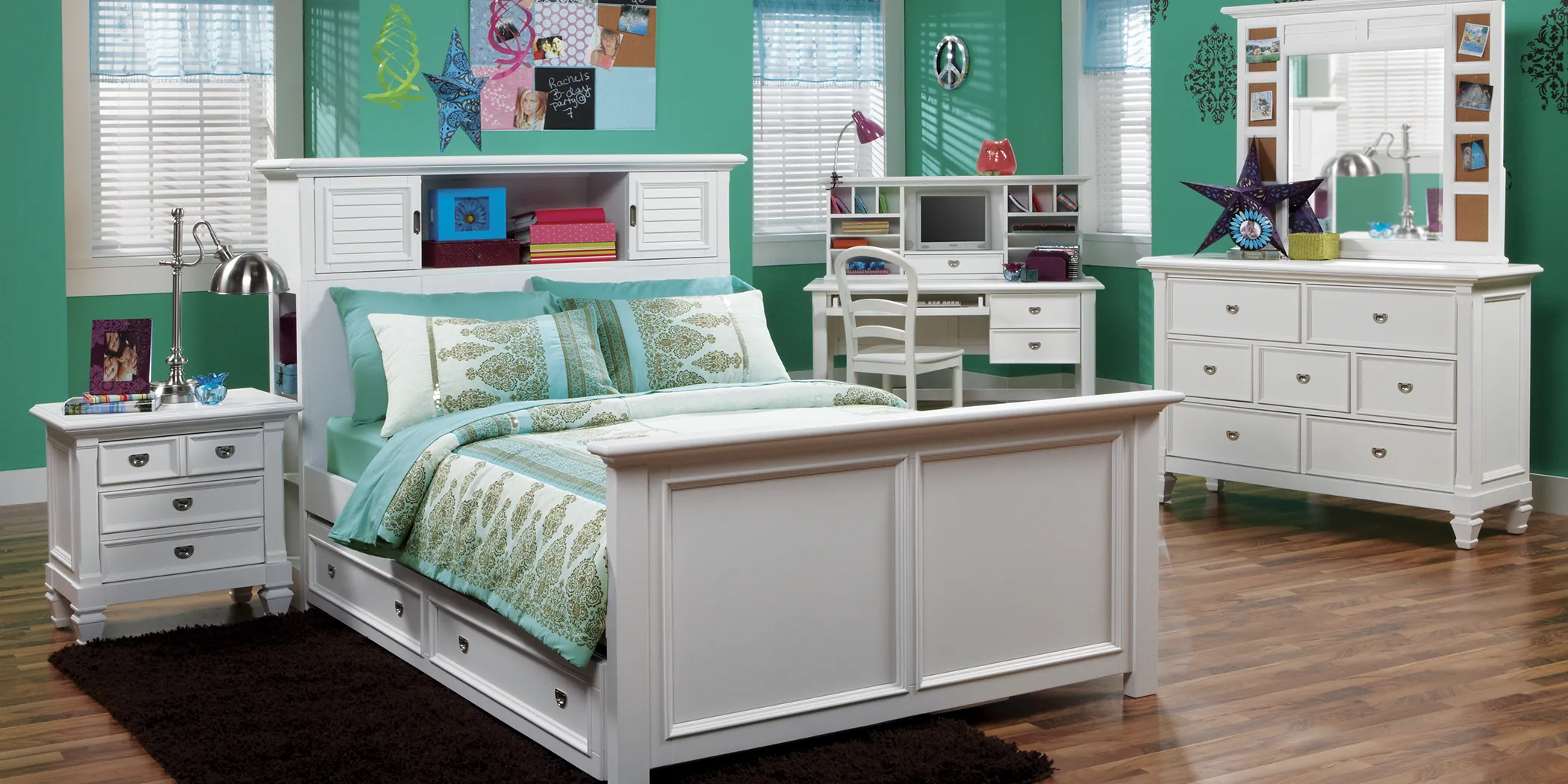Kids Belmar White 3 Pc Twin Bookcase Bed - Thumbnail - Image 2
