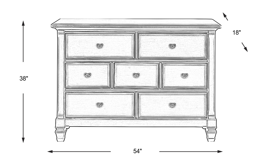 Dimension Image. Please refer to the Dimension Tab on this page for dimension details.