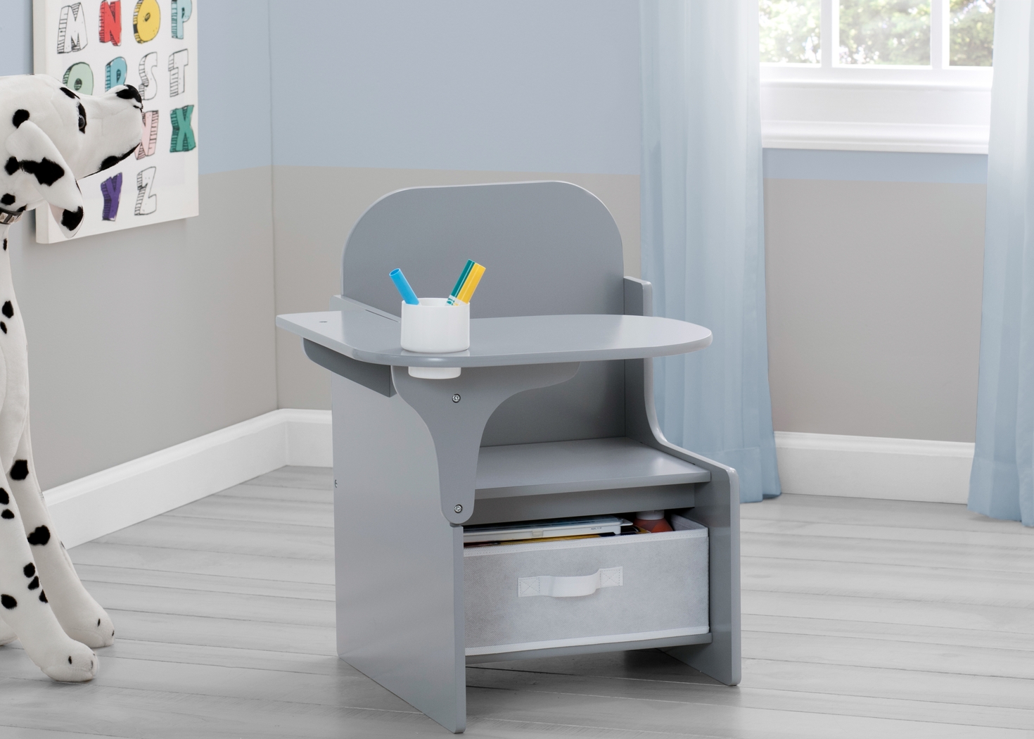 Kids Bentlee Gray Chair Desk - Thumbnail - Image 4