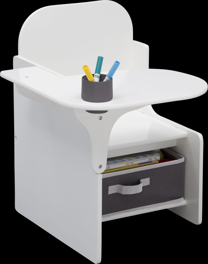 Kids Bentlee White Chair Desk - Thumbnail - Image 1