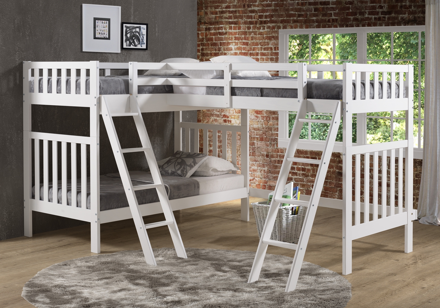 Kids Berelet White Twin/Twin/Twin Bunk Bed - Thumbnail - Image 2