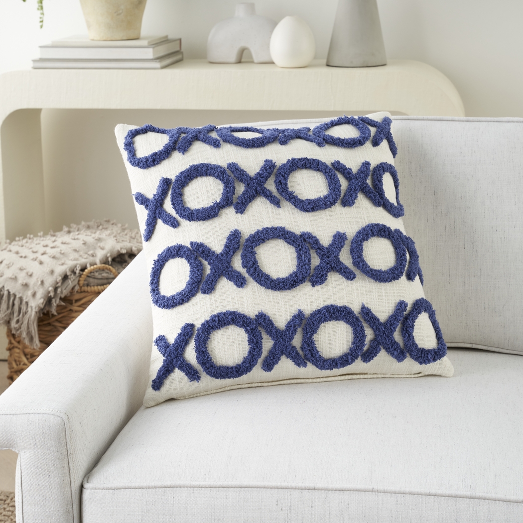 Kids Besos Lane Blue Throw Pillow - Thumbnail - Image 4