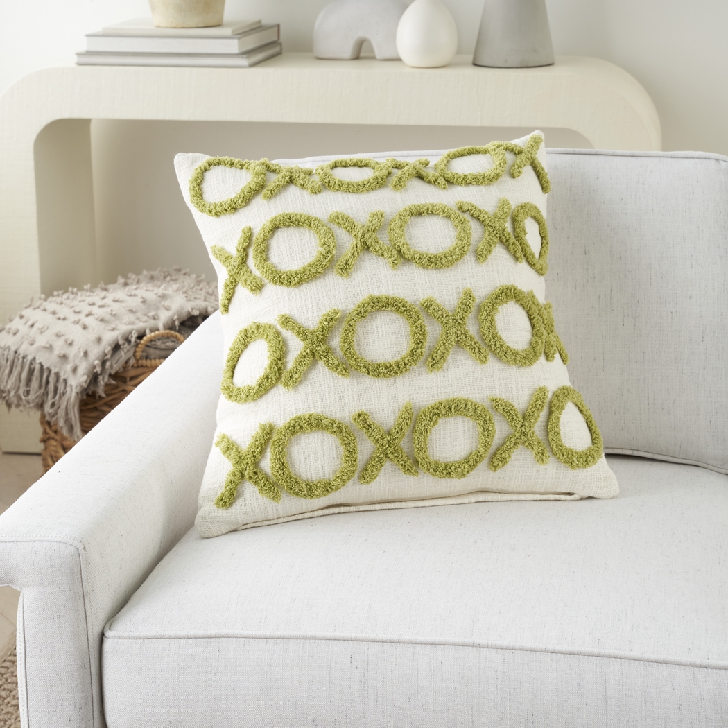 Kids Besos Lane Green Throw Pillow - Thumbnail - Image 4