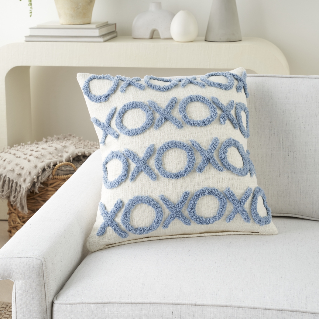 Kids Besos Lane Light Blue Throw Pillow - Thumbnail - Image 4