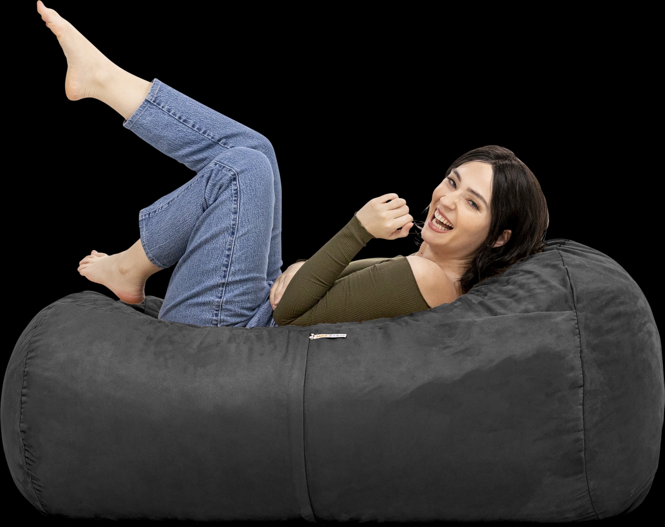 Kids Bexley Black Bean Bag Chair - Thumbnail - Image 5