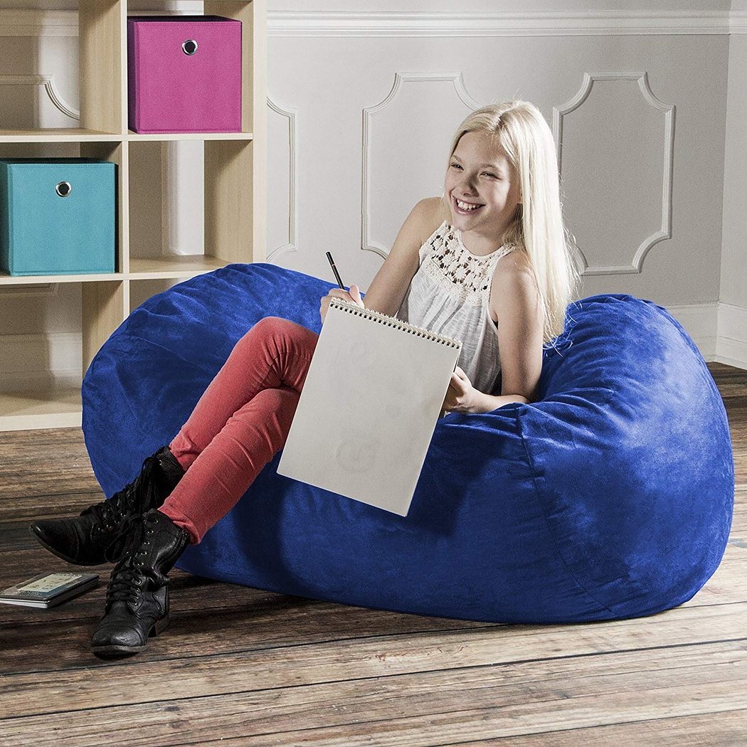 Kids Bexley Blue Bean Bag Chair - Thumbnail - Image 5
