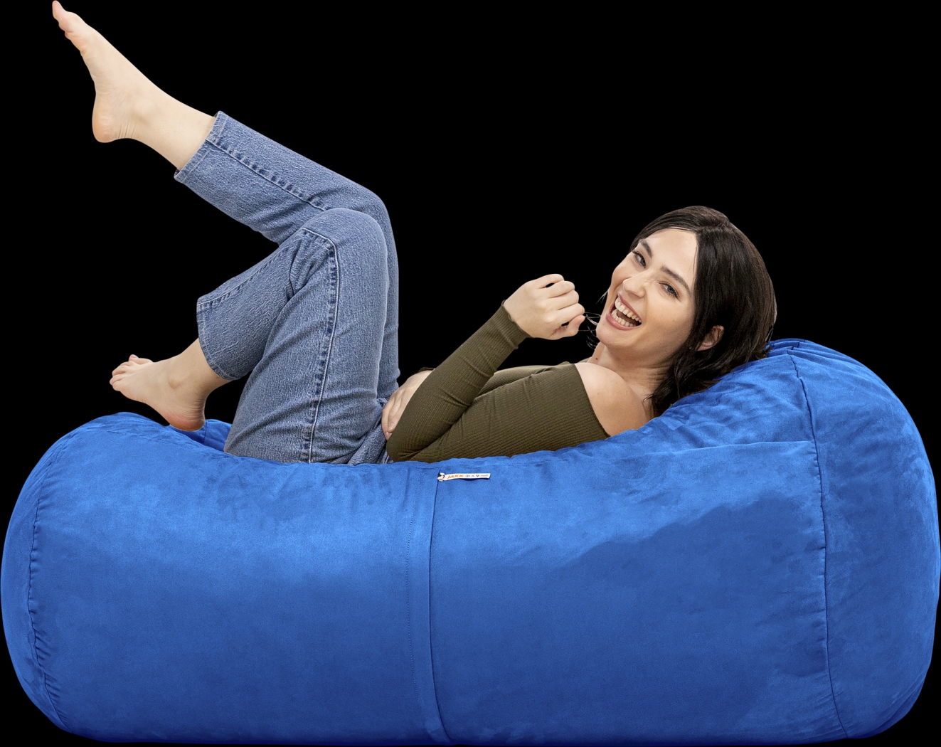 Kids Bexley Blue Bean Bag Chair - Thumbnail - Image 7