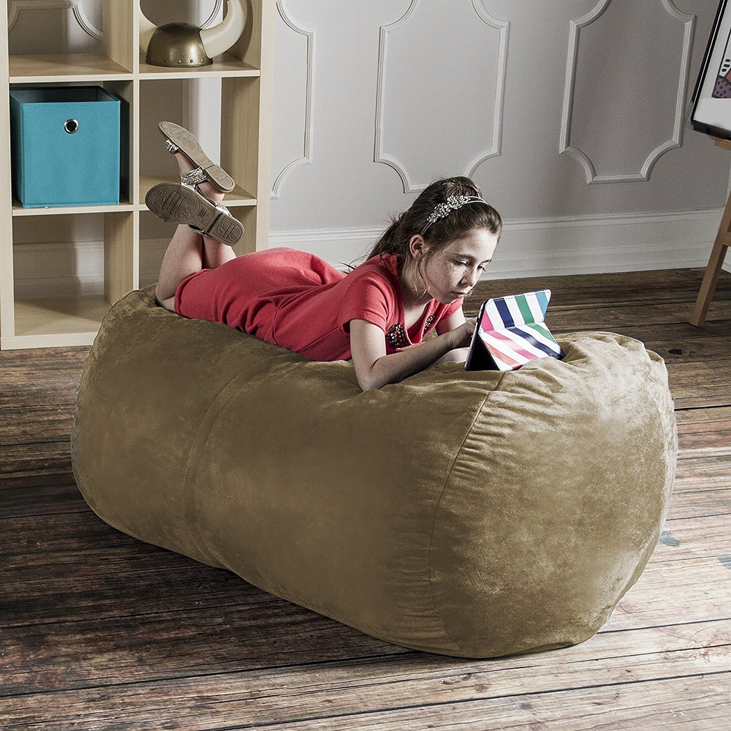 Kids Bexley Camel Bean Bag Chair - Thumbnail - Image 2