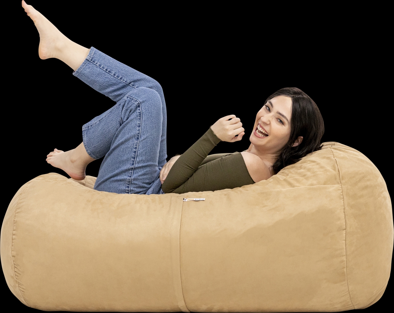 Kids Bexley Camel Bean Bag Chair - Thumbnail - Image 5