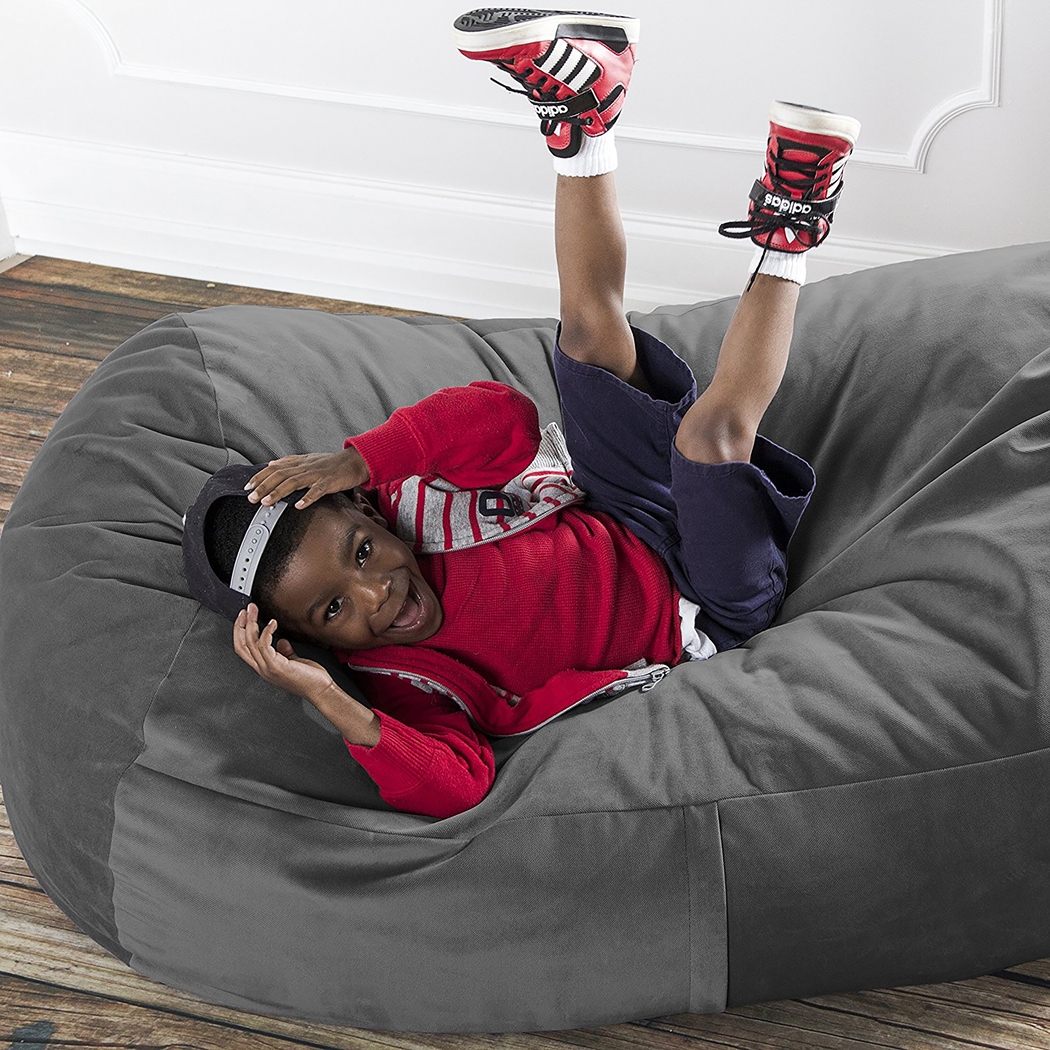 Kids Bexley Charcoal Bean Bag Chair - Thumbnail - Image 3