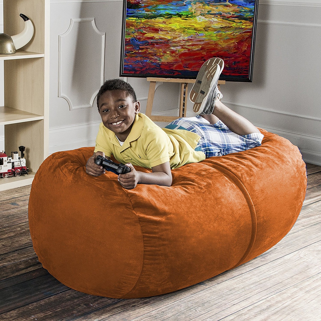 Kids Bexley Orange Bean Bag Chair - Thumbnail - Image 2