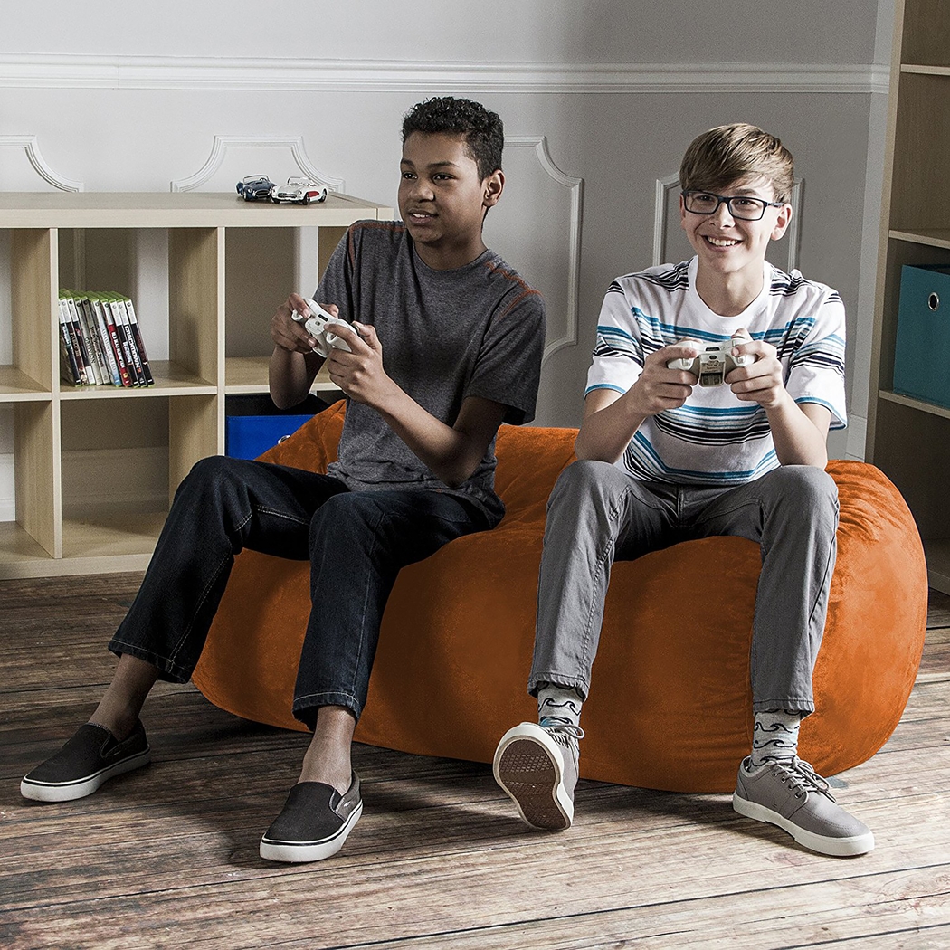 Kids Bexley Orange Bean Bag Chair - Thumbnail - Image 4