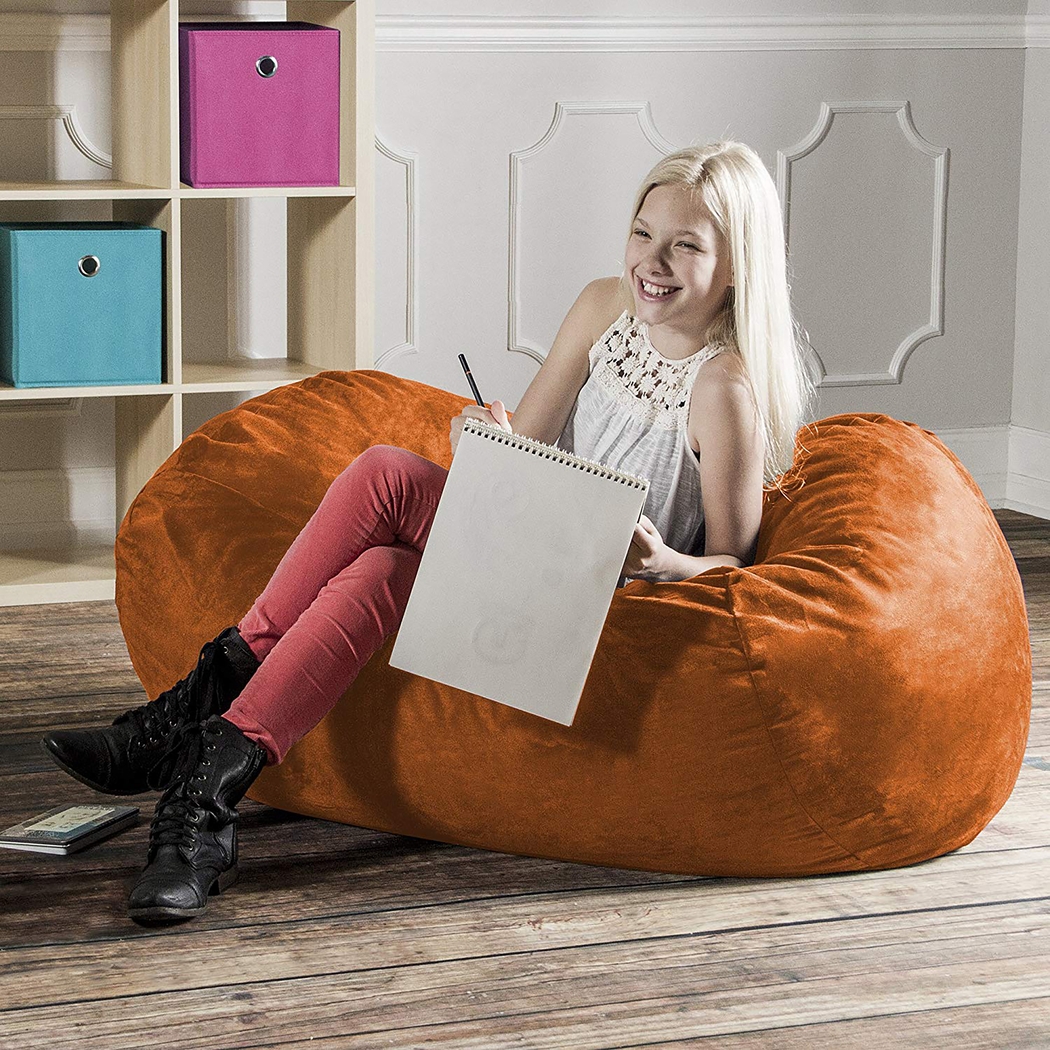 Kids Bexley Orange Bean Bag Chair - Thumbnail - Image 5