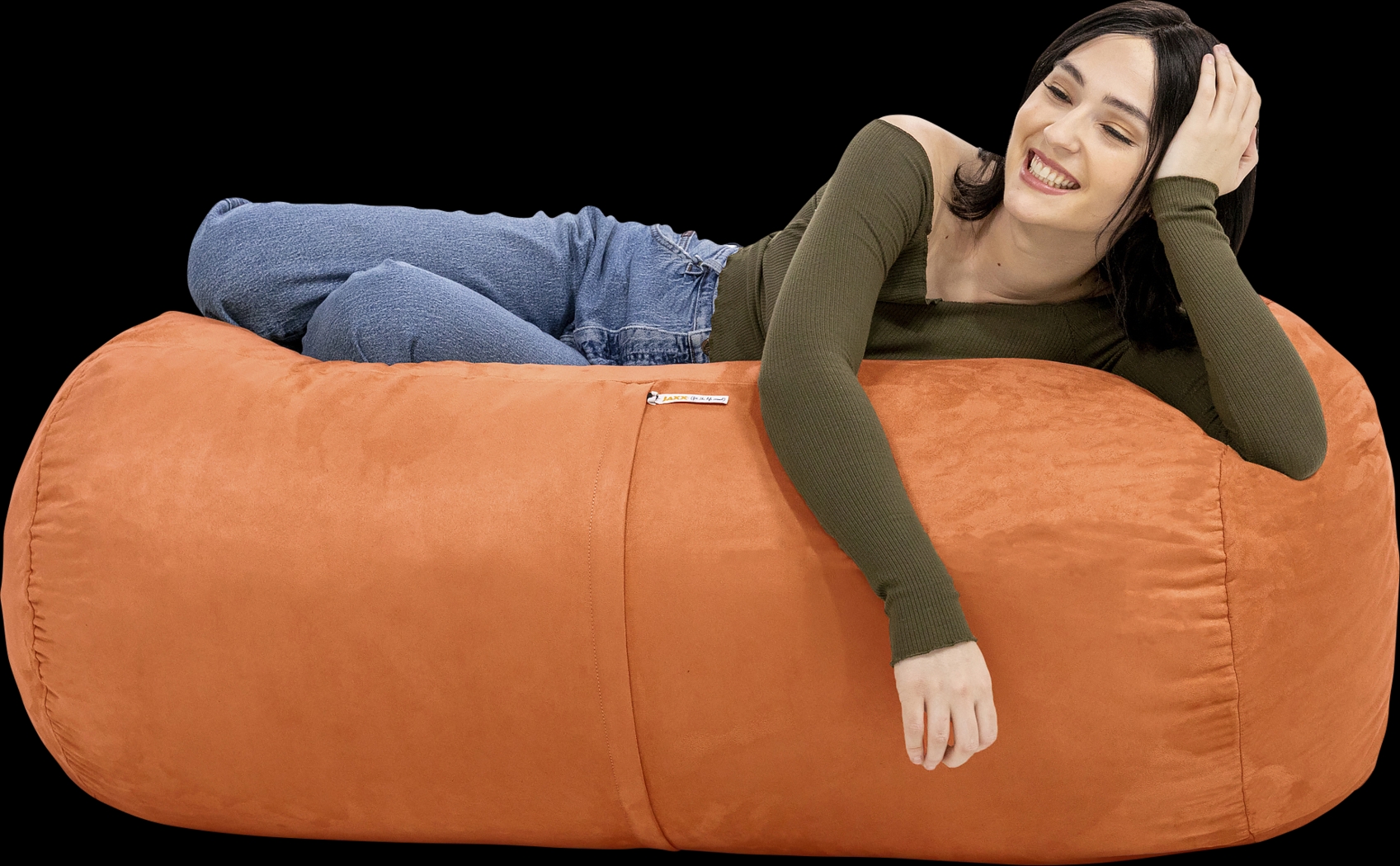 Kids Bexley Orange Bean Bag Chair - Thumbnail - Image 8
