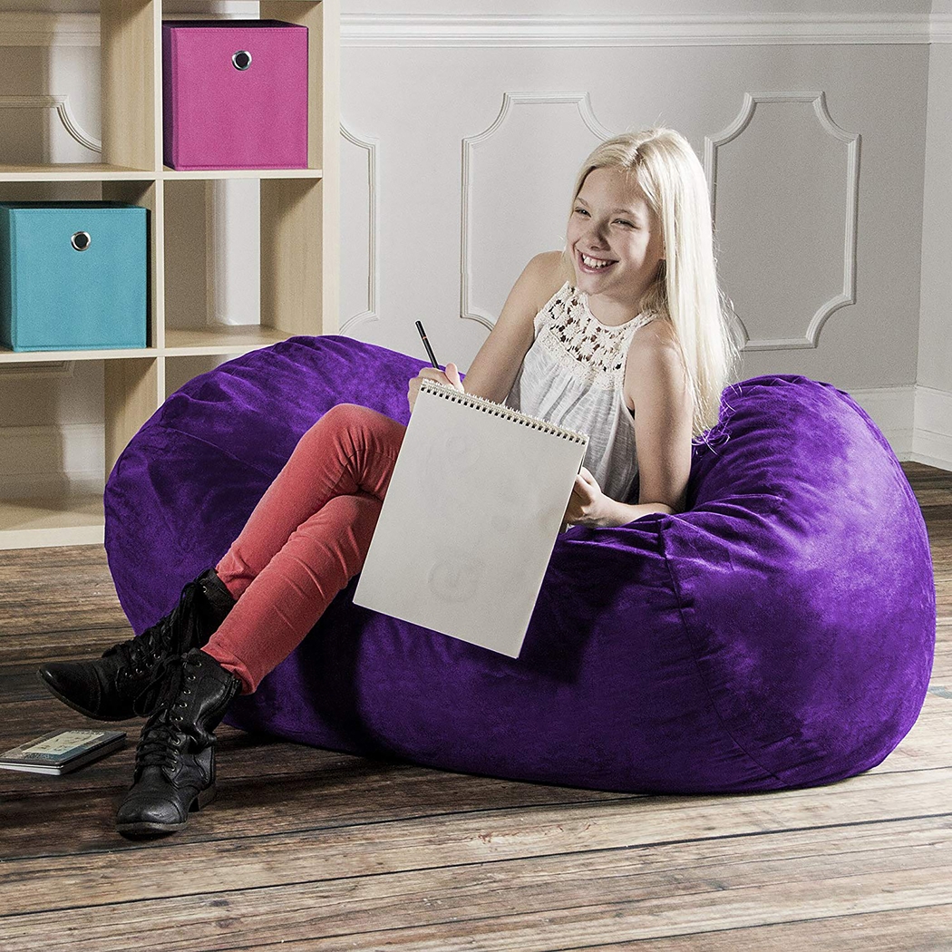 Kids Bexley Purple Bean Bag Chair - Thumbnail - Image 5