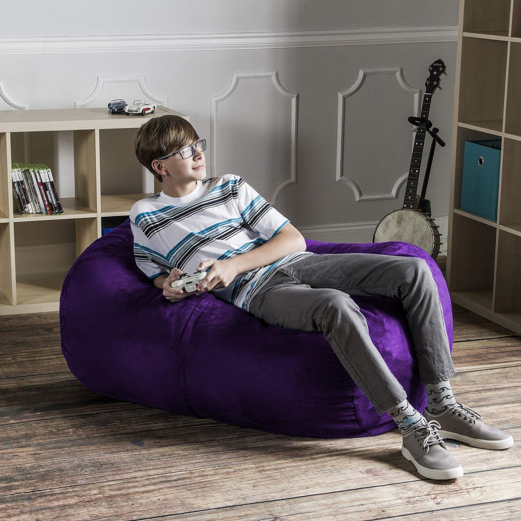 Kids Bexley Purple Bean Bag Chair - Thumbnail - Image 6