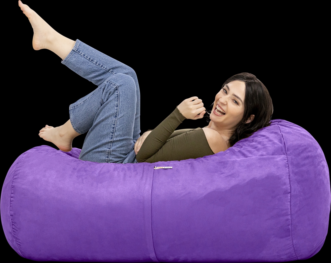 Kids Bexley Purple Bean Bag Chair - Thumbnail - Image 7