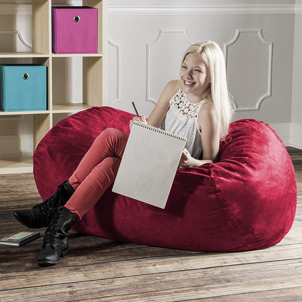 Kids Bexley Red Bean Bag Chair - Thumbnail - Image 5