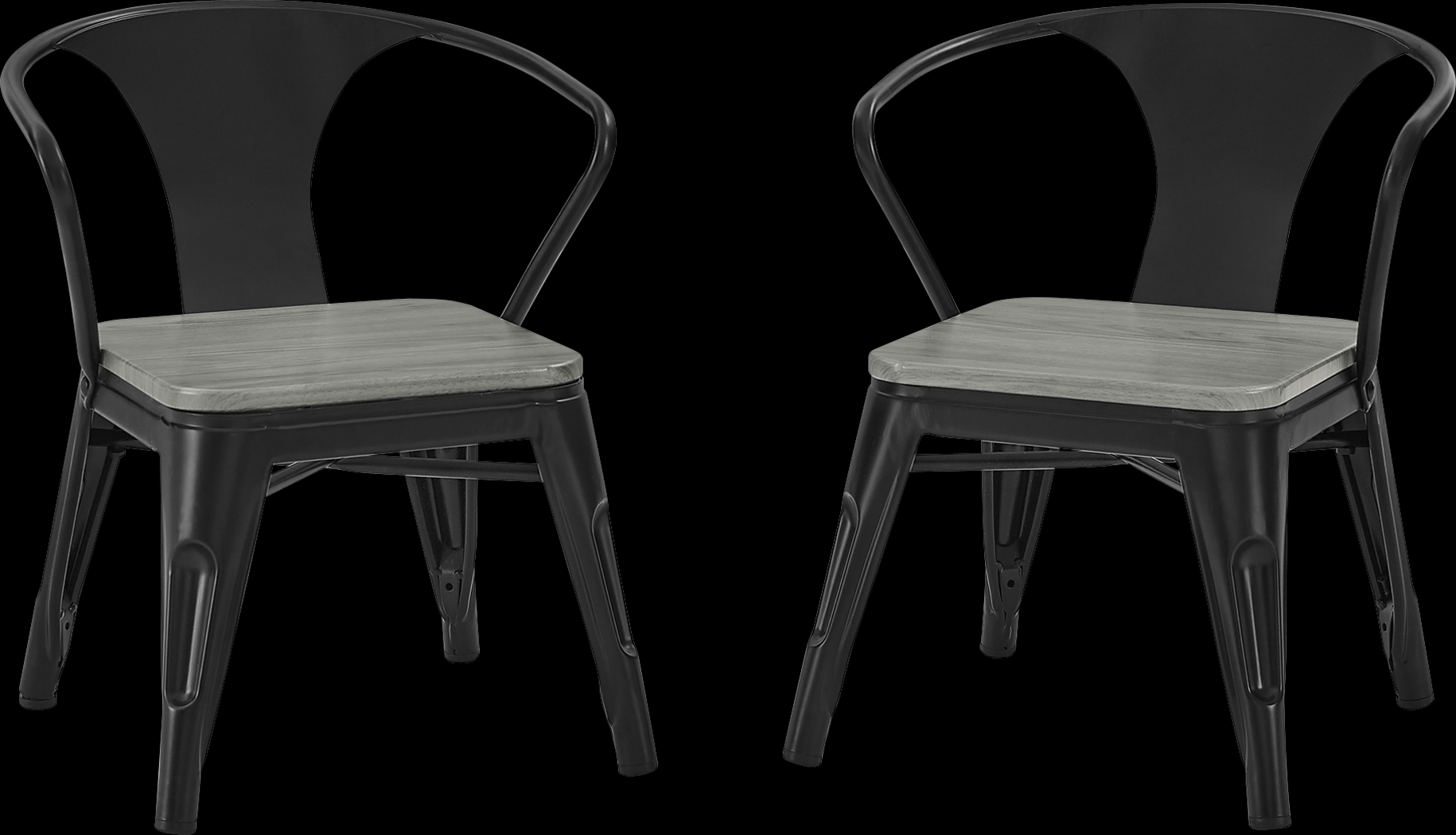 Kids Bilsai Black Chair, Set of 2 - Thumbnail - Image 1