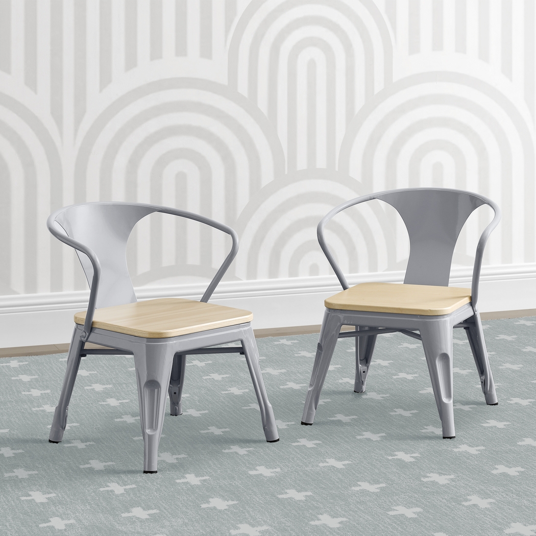 Kids Bilsai Gray Chair, Set of 2 - Thumbnail - Image 2