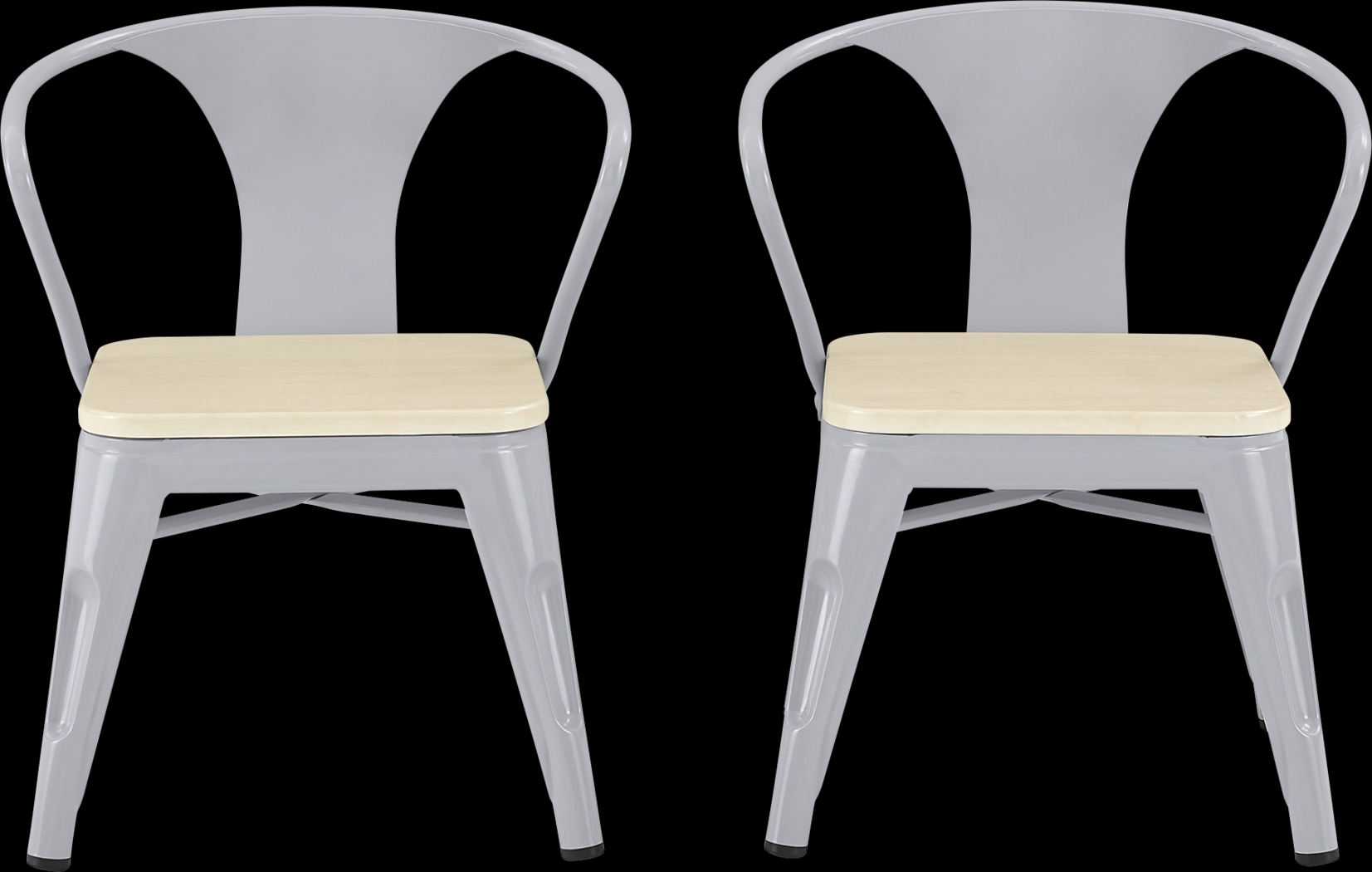 Kids Bilsai Gray Chair, Set of 2 - Thumbnail - Image 3