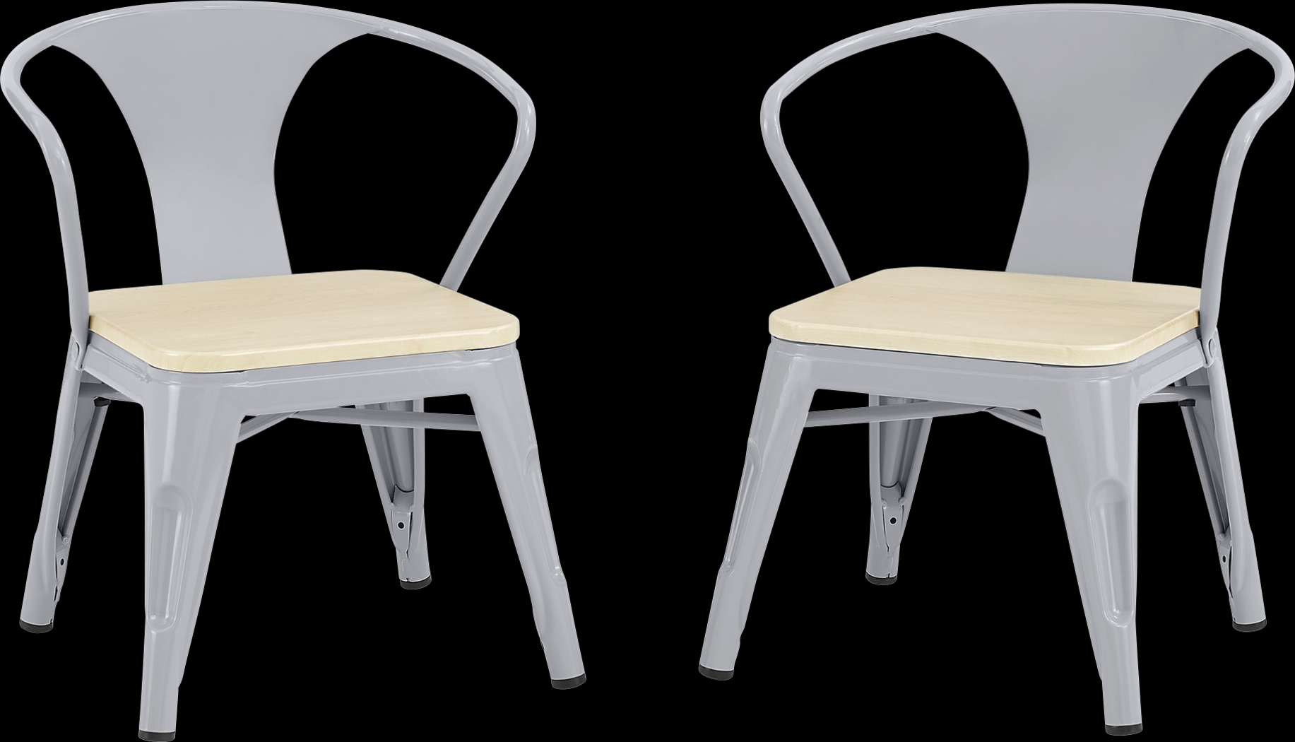 Kids Bilsai Gray Chair, Set of 2 - Thumbnail - Image 1